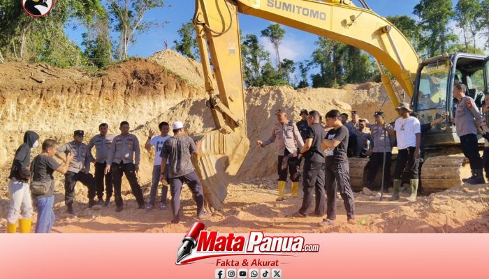 Diduga Beroperasi di Area PETI, Polres Pohuwato Amankan Satu Unit Excavator Sumitomo